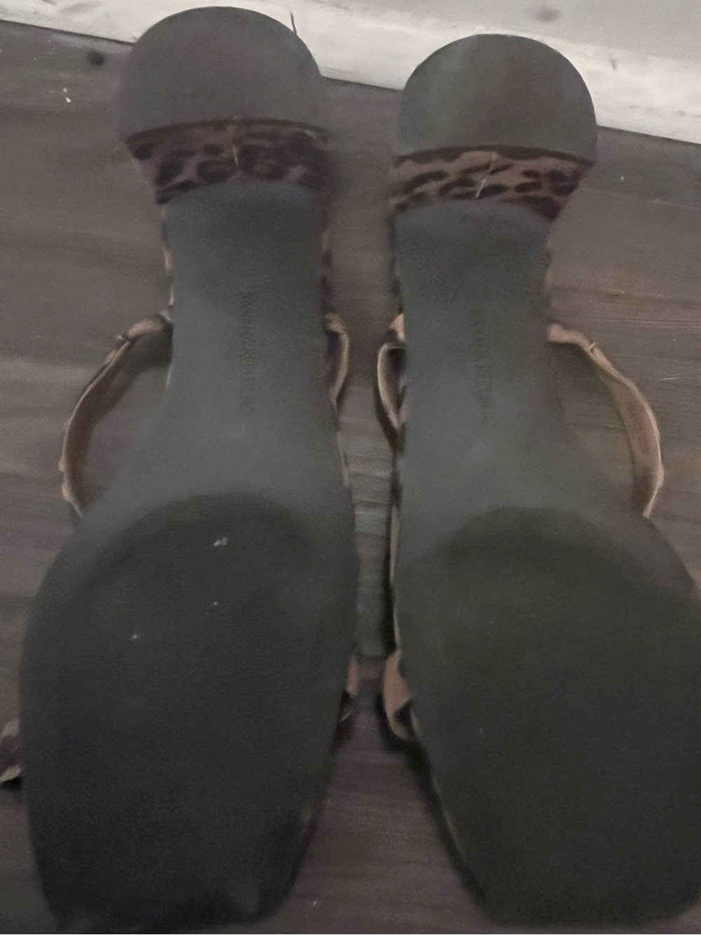 Banana republic slip-on slides Leopard Print Block Heel Sandals Brown 8.5 - Picture 5 of 5